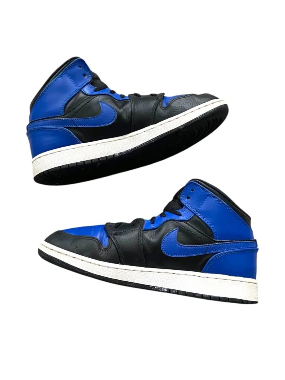 Nike Boys Air Jordan 1 Mid Hyper Royal Sneakers Blue Size 6.5 Retro Streetwear
